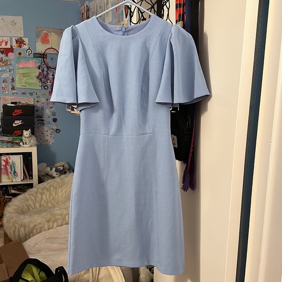 Flutter Sleeve Crepe Sheath Dress - Picture 11 of 11